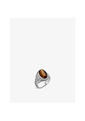 Womens Thomas Sabo Signet Sterling-Silver and Tiger's Eye Ring
