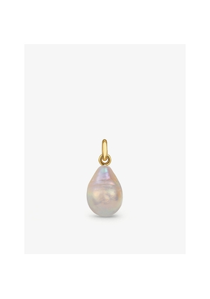 Womens Monica Vinader Fiji Bud Mini 18ct Gold-Plated Sterling Silver and Baroque Pearl Pendant