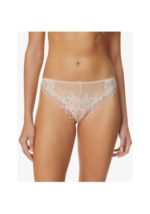 Womens Wacoal Lace Perfection Mid-Rise Stretch-Lace Tanga Briefs