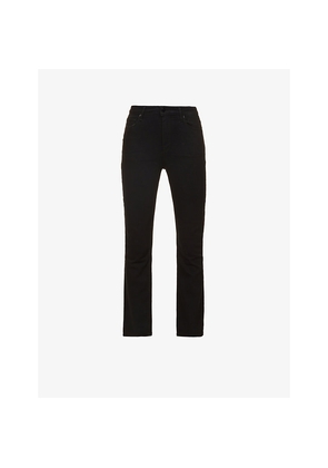 Womens Paige Cindy Straight-Leg High-Rise Stretch-Denim Jeans