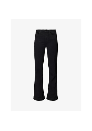 Womens Paige Leenah Ankle Straight-Leg Mid-Rise Stretch-Denim Jeans