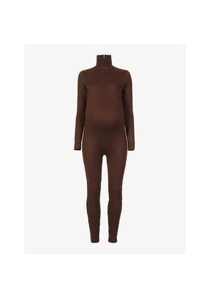 Womens Bumpsuit Maternity The Penelope Turtleneck Stretch-Jersey Jumpsuit