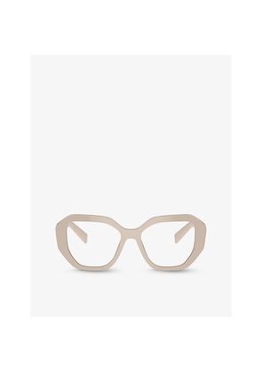 Womens Prada Pr A07V Irregular-Frame Acetate Optical Glasses