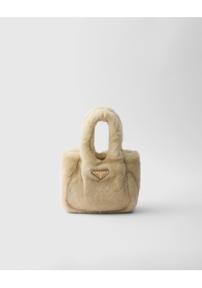 Mini shearling handbag