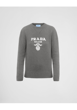 Cashmere and wool Prada logo crew-neck sweater