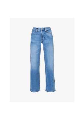 Womens Frame Le Palazzo Wide-Leg Slim-Fit Stretch-Denim Jeans