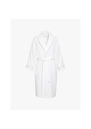 Yves Delorme Idole Piped-Trim Cotton-Terry Bath Robe