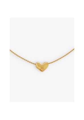 Womens Monica Vinader Heart-Charm 18ct Yellow Gold-Plated Vermeil Sterling-Silver Pendant Necklace