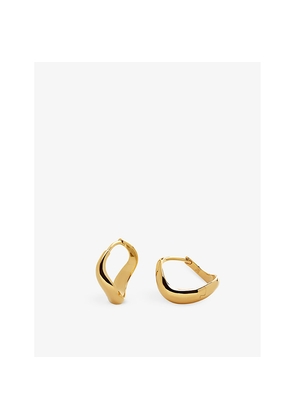 Womens Monica Vinader Swirl Small 18ct Yellow Gold-Plated Vermeil Sterling-Silver Hoop Earrings
