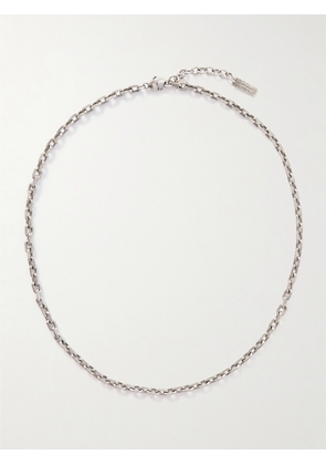 SAINT LAURENT - Burnished Silver-Tone Chain Necklace - Men - Silver - M