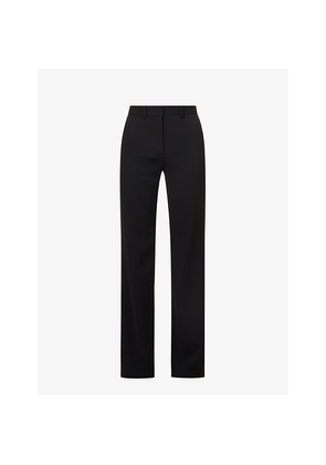 Womens Joseph Morissey Straight-Leg High-Rise Stretch-Woven Trousers
