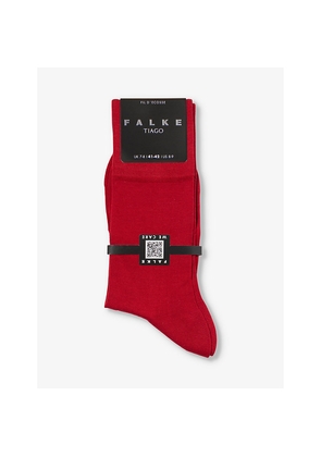 Mens Falke Tiago Fine-Pattern Ankle-Rise Stretch-Cotton-Blend Socks