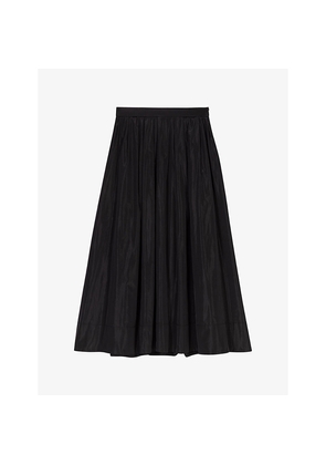Womens Maje Flared-Skirt High-Rise Woven Maxi Skirt