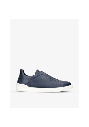 Mens Zegna Triple Stitch Secondskin Leather Low-Top Trainers