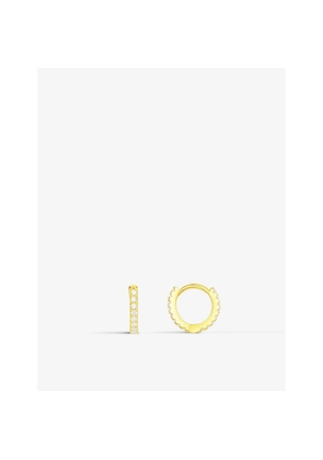 Womens Apm Monaco Bejewelled 18ct Yellow Gold-Plated Metal Alloy and Cubic Zirconia Huggie Earrings