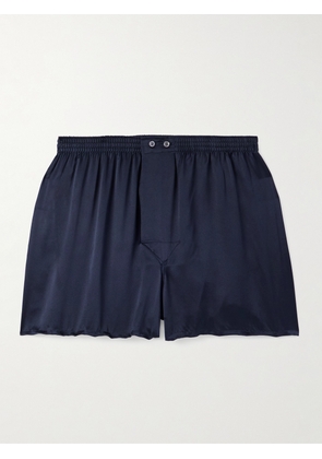 Derek Rose - Bailey Silk-Satin Boxer Shorts - Men - Blue - S