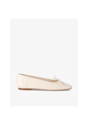Womens Aeyde Delfina Bow-Embellished Leather Ballet Flats