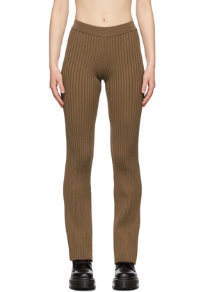 AMI Paris Brown Ribbed Lounge Pants