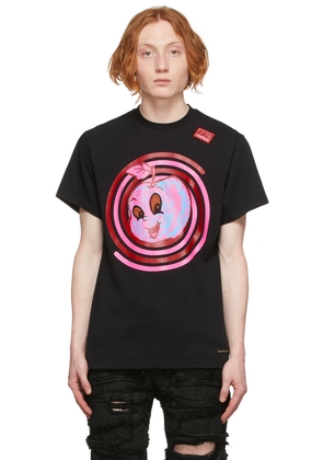 99%IS- Black Spiral Apple Mesh-Eye T-Shirt