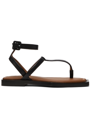 AMI Paris Black Flat Sandals