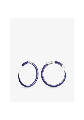 Womens Shaun Leane Sabre Solis Sterling-Silver and Enamel Hoop Earrings