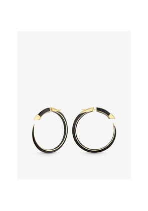 Womens Shaun Leane Sabre Solis 18ct Yellow Gold-Plated Vermeil Sterling-Silver and Enamel Hoop Earrings