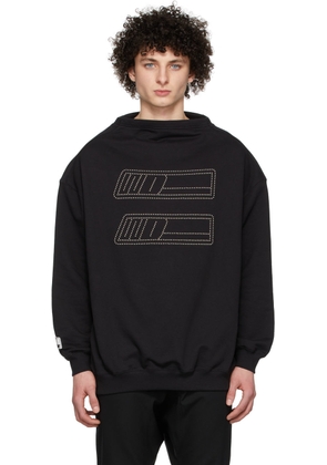 We11done Black High Boatneck Sweatshirt