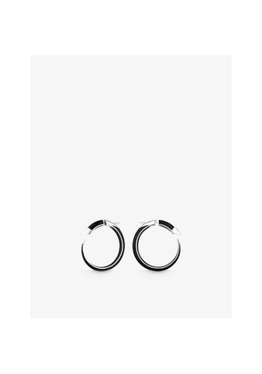 Womens Shaun Leane Sabre Solis Sterling-Silver and Enamel Hoop Earrings
