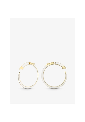 Womens Shaun Leane Sabre Solis 18ct Yellow Gold-Plated Vermeil Sterling-Silver and Enamel Hoop Earrings