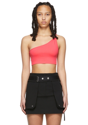 Helmut Lang Pink Twisted One Shoulder Bra