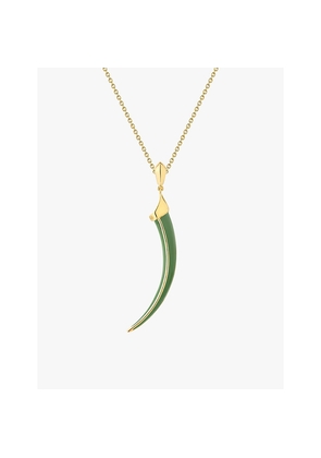 Womens Shaun Leane Sabre Solis 18ct Yellow Gold-Plated Vermeil Sterling-Silver and Enamel Pendant Necklace