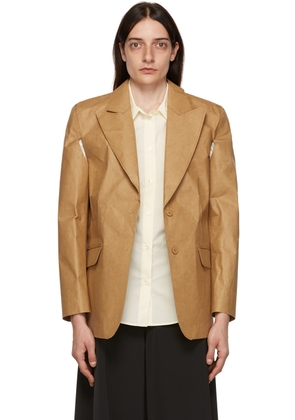 MM6 Maison Margiela Tan Jacron Paper Blazer