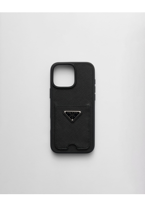 Saffiano leather case for iPhone 16 Pro Max