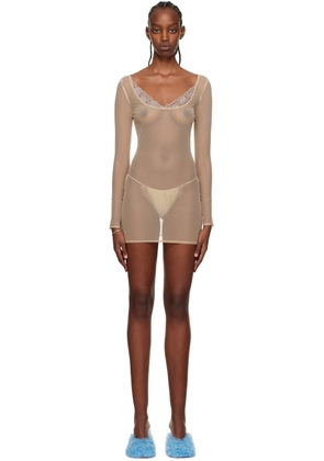 VAILLANT SSENSE Exclusive Tan Sheer Minidress