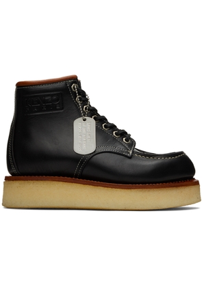 Kenzo Black Kenzo Yama Lace-Up Boots