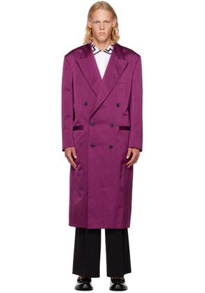 Versace Purple Double-Breasted Coat