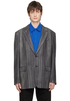 Versace Gray Pastel Pinstripe Blazer