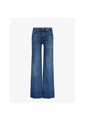Womens 7 For All Mankind Modern Dojo Flared High-Rise Stretch-Denim Jeans