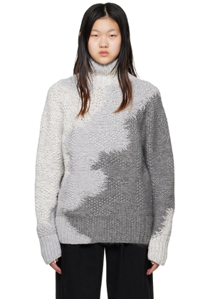 ZEGNA Gray Paneled Turtleneck