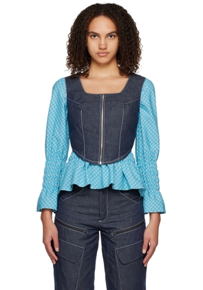 paria /FARZANEH Blue Zip Corset