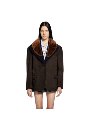 Suede and Shearling Blazer