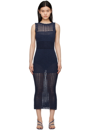 Elleme Navy Paneled Maxi Dress