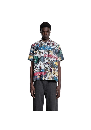 Car Race/Tropical Print T-Shirt