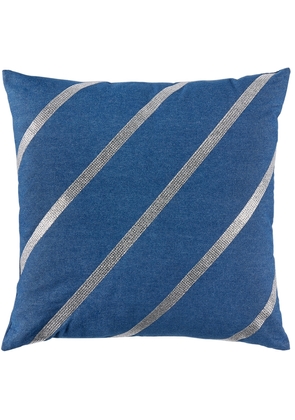 Tanner Fletcher Blue Diagonal Rhinestone Cushion