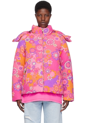 ERL Pink Floral Down Jacket