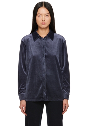MM by Max Mara Navy Spread Collar Shirt