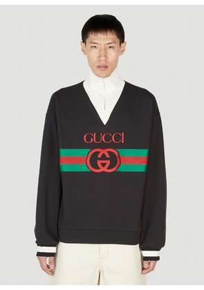 Gucci Web Embroidery Sweatshirt - Man Sweatshirts Black M