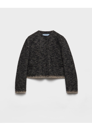 Single-breasted double tweed jacket