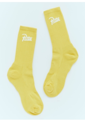 Patta Logo Jacquard Socks - Man Socks Yellow Eu 38 - 42