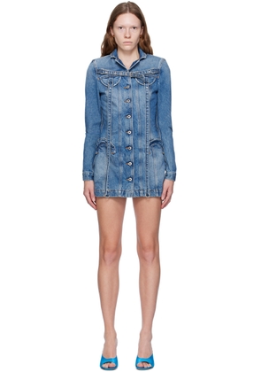 Off-White Blue Faded Denim Minidress